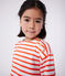 Robe enfant en coton manches longues à rayures rose FLEUR/ SPICY