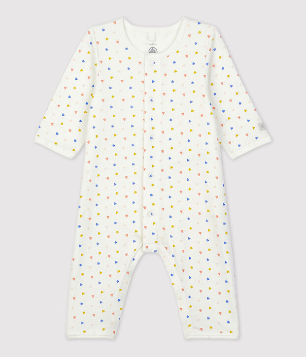 Bodyjama sans pieds  b&eacute;b&eacute; en coton biologique blanc/multicouleur