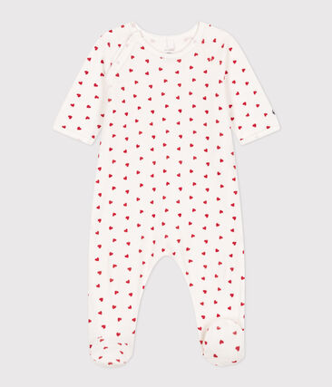 Pyjama bébé en velours cœurs