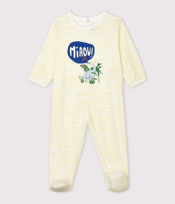 Dors bien bébé en côte blanc MARSHMALLOW/jaune SHINE