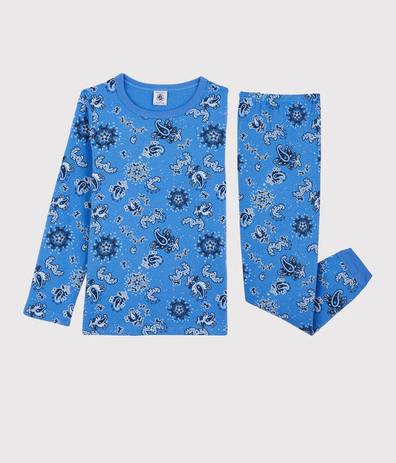 Pyjama bandana en tubique enfant bleu BRASIER/blanc MULTICO