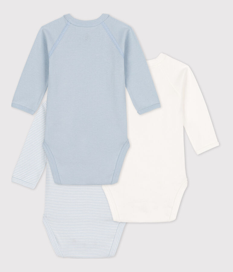 Lot de 3 bodies manches longues b&eacute;b&eacute; en coton multicouleur