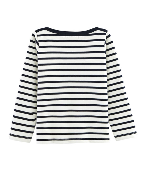 Marinière iconique enfant garçon beige COQUILLE/bleu SMOKING