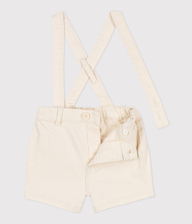 Short &agrave; bretelles b&eacute;b&eacute; en denim &eacute;cru