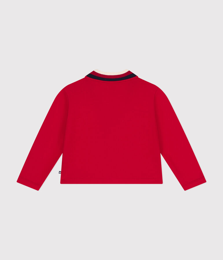 Cardigan en molleton enfant gar&ccedil;on rouge