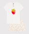 Pyjama short enfant en coton imprim&eacute; fruits blanc/multicouleur