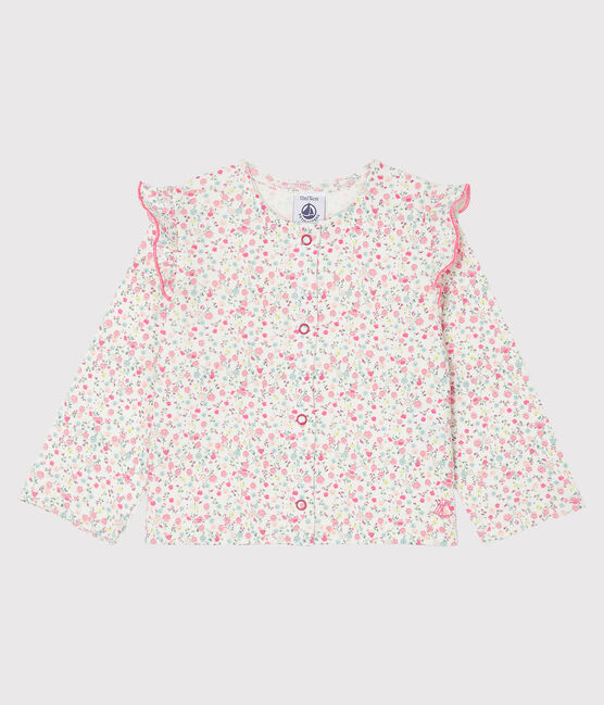 Cardigan léger imprimé bébé fille blanc MARSHMALLOW/blanc MULTICO