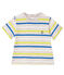 T-shirt bébé garçon rayé beige CREAMY/blanc MULTICO