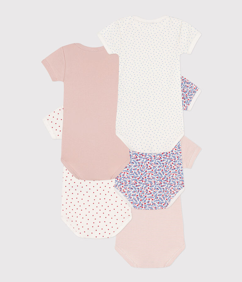 Lot de 5 bodies manches courtes fleurs en coton variante 1