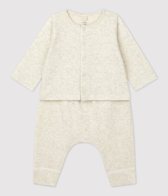 Ensemble 2 pièces uni en tubique bio bébé beige MONTELIMAR CHINE