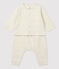 Ensemble 2 pièces uni en tubique bio bébé beige MONTELIMAR CHINE
