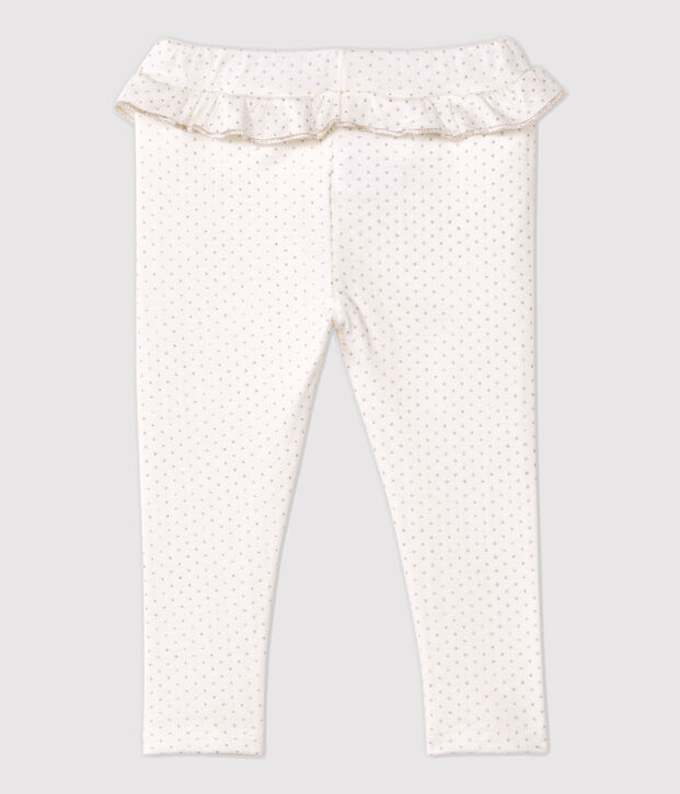 Legging en coton b&eacute;b&eacute;. blanc/gris