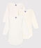 Lot de 3 bodies manches longues coeurs b&eacute;b&eacute; en coton multicouleur