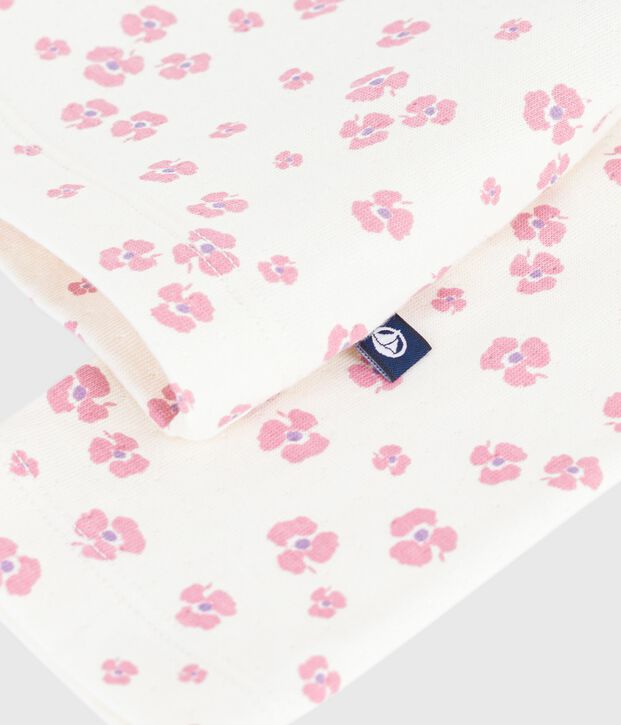 Tee-shirt enfant manches longues en coton imprim&eacute; &eacute;cru/multicouleur