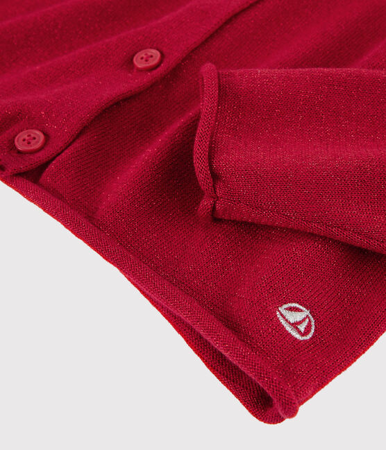 Cardigan en coton enfant fille rouge TERKUIT BRILLANT