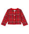 Cardigan bébé fille à carreaux rouge TERKUIT/blanc MULTICO CN