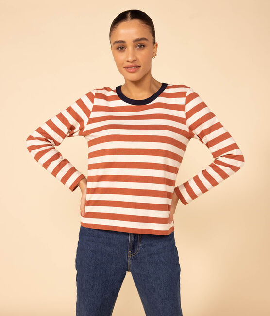 Tee-shirt LE DROIT col rond en coton Femme FAMEUX/ AVALANCHE