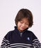 Sweatshirt col camionneur enfant en coton &agrave; rayures bleu/blanc