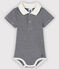 Body col polo rayé bébé garçon bleu SMOKING/blanc MARSHMALLOW