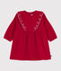 Robe bébé en velours côtelé manches longues unie