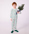 Pyjama enfant en velours imprim&eacute; blanc/multicouleur