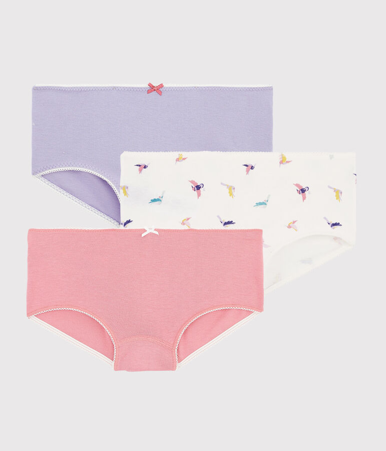 Lot de 3 shorties imprim&eacute; oiseau petite fille variante 1