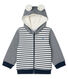 Sweatshirt à capuche bébé garçon en rayure marinière doublé de sherpa