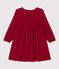Robe manches longues en velours uni enfant fille rouge CORRIDA