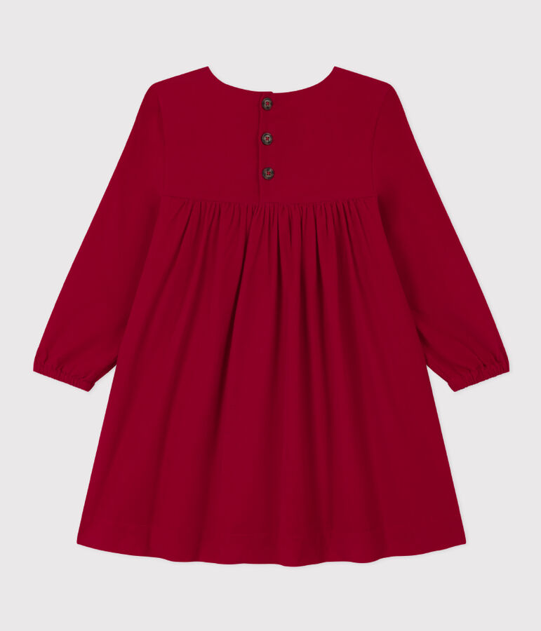 Robe manches longues en velours uni enfant fille rouge CORRIDA