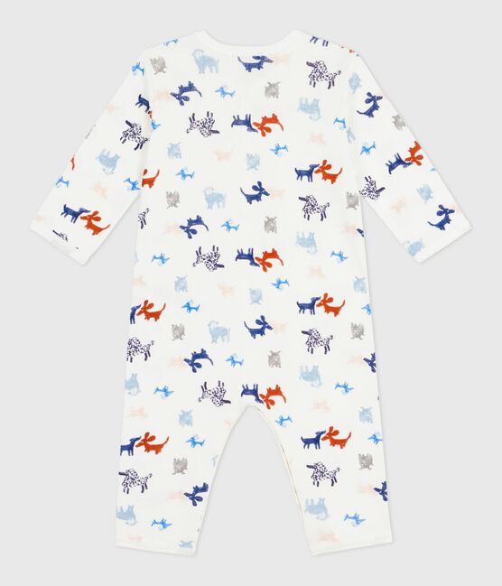 Pyjama bébé en coton sans pieds imprimé chien blanc MARSHMALLOW/blanc MULTICO