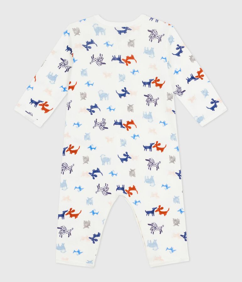 Pyjama b&eacute;b&eacute; en coton sans pieds imprim&eacute; chien blanc MARSHMALLOW/blanc MULTICO