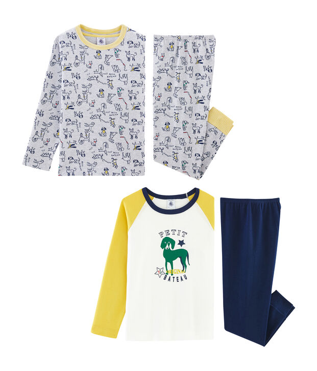 Duo de pyjamas petit gar&ccedil;on en c&ocirc;te multicouleur