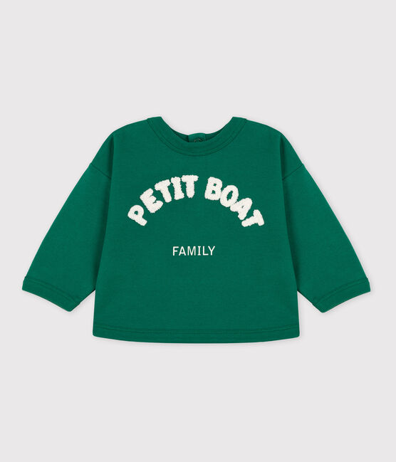 Sweatshirt bébé en coton vert EVERGREEN