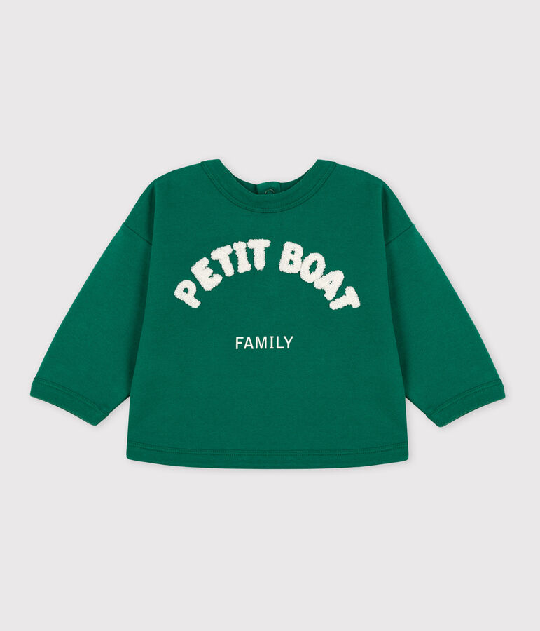 Sweatshirt b&eacute;b&eacute; en coton vert EVERGREEN