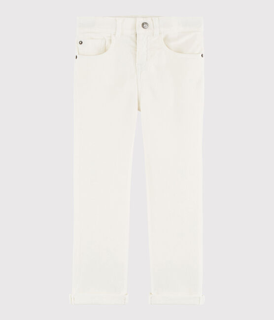 Pantalon en serge enfant garçon blanc MARSHMALLOW