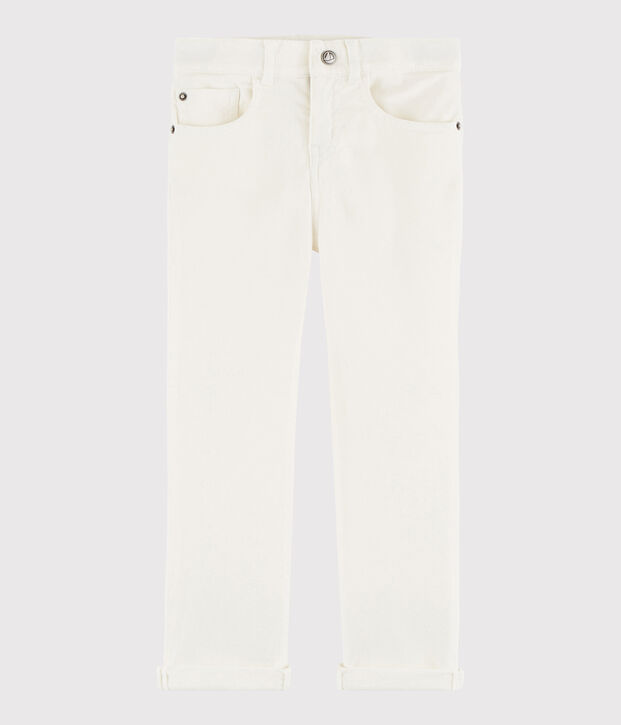 Pantalon en serge enfant gar&ccedil;on blanc