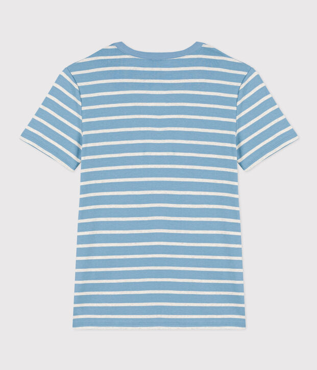 Tee-shirt L'ICONIQUE col rond en coton Femme bleu/beige