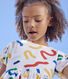 Robe imprimée manches courtes en coton enfant fille
