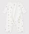 Combinaison longue imprimée en tubique bio bébé blanc MARSHMALLOW/ PAPAYE