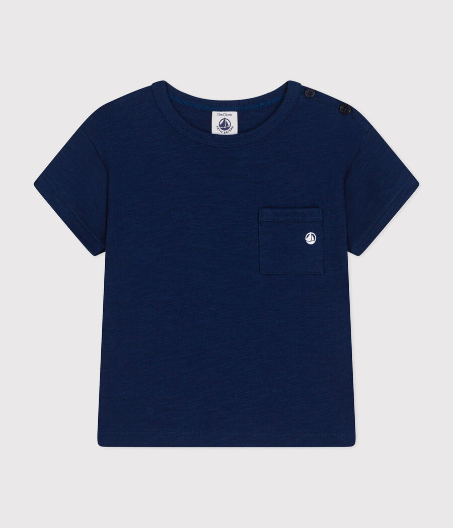 Tee-shirt manches courtes en jersey flammé bébé (Petit Bateau) - Couverture