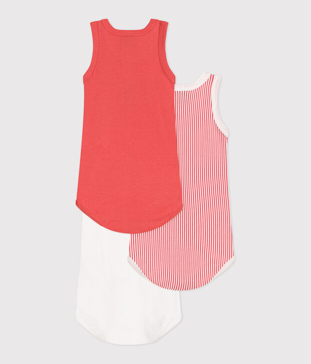 Lot de 3 bodies sans manches en coton b&eacute;b&eacute; multicouleur