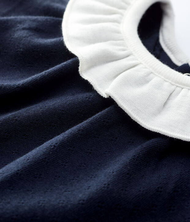 Robe body avec col en c&ocirc;te b&eacute;b&eacute; fille bleu marine