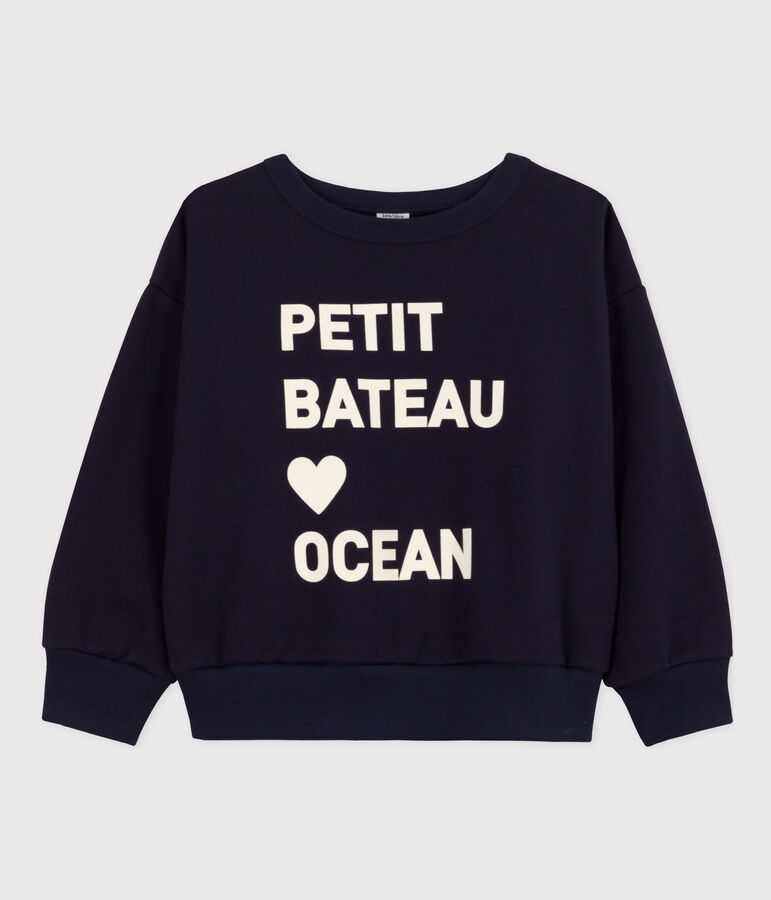 Sweatshirt en molleton enfant fille / gar&ccedil;on bleu SMOKING