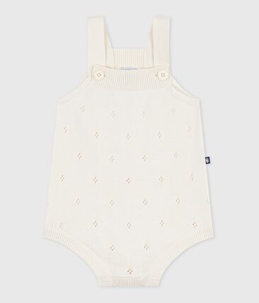 Combinaison courte bébé en tricot de coton ajouré
