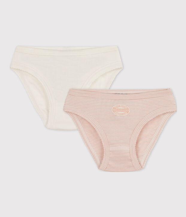 Lot de 2 culottes milleraies petite fille en coton multicouleur