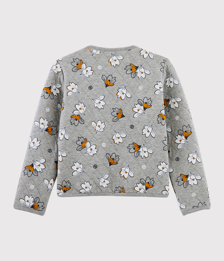 Cardigan en tubique enfant fille gris SUBWAY/blanc MULTICO