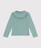 Tee-shirt manches longues en côte enfant fille vert PAUL