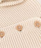 Cardigan bébé tricot point mousse en coton écru AVALANCHE