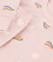 Pyjama en molleton gratt&eacute; imprim&eacute; &eacute;toiles et c&oelig;urs enfant rose/multicouleur