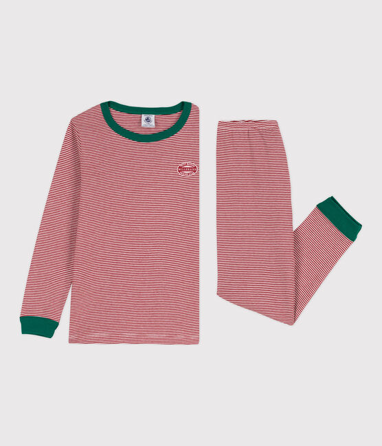 Pyjama milleraies en coton enfant STOP/ MARSHMALLOW